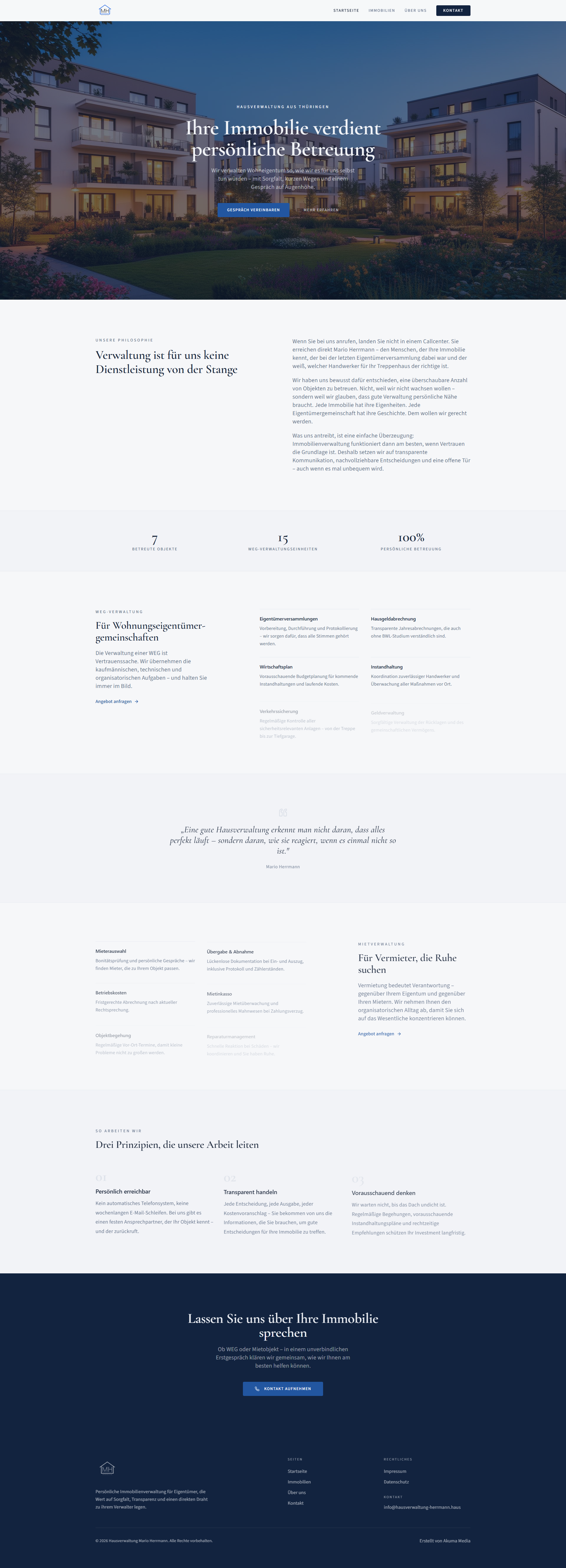 Hausverwaltung Mario Herrmann Website
